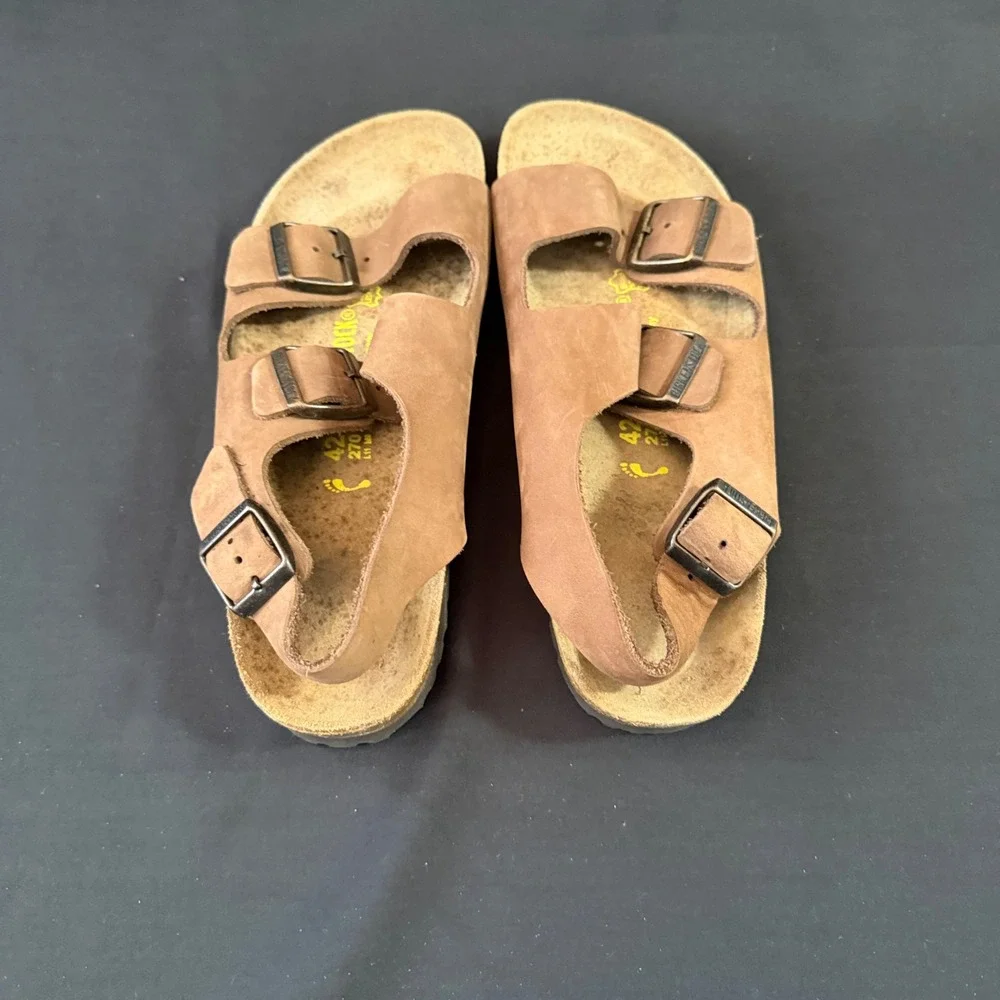 Birkenstock Milano Tobacco Brown Oiled Leather Sandals Mens 9 EU 42 034191